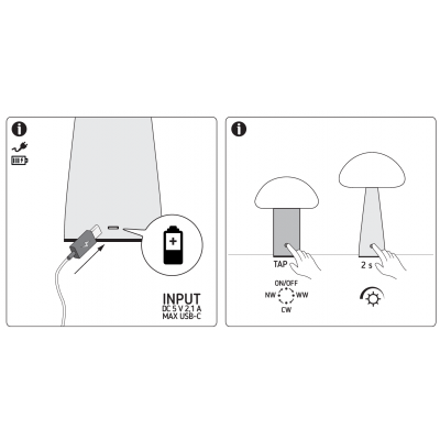 Lampka stołowa SMD LED TRUFLA VENGE ciepła/neutralna/zimna biel włącznik dotykowy 04629 IDEUS (04629)